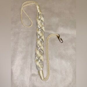 Gold and Silver Braided Belt. Hand knitted